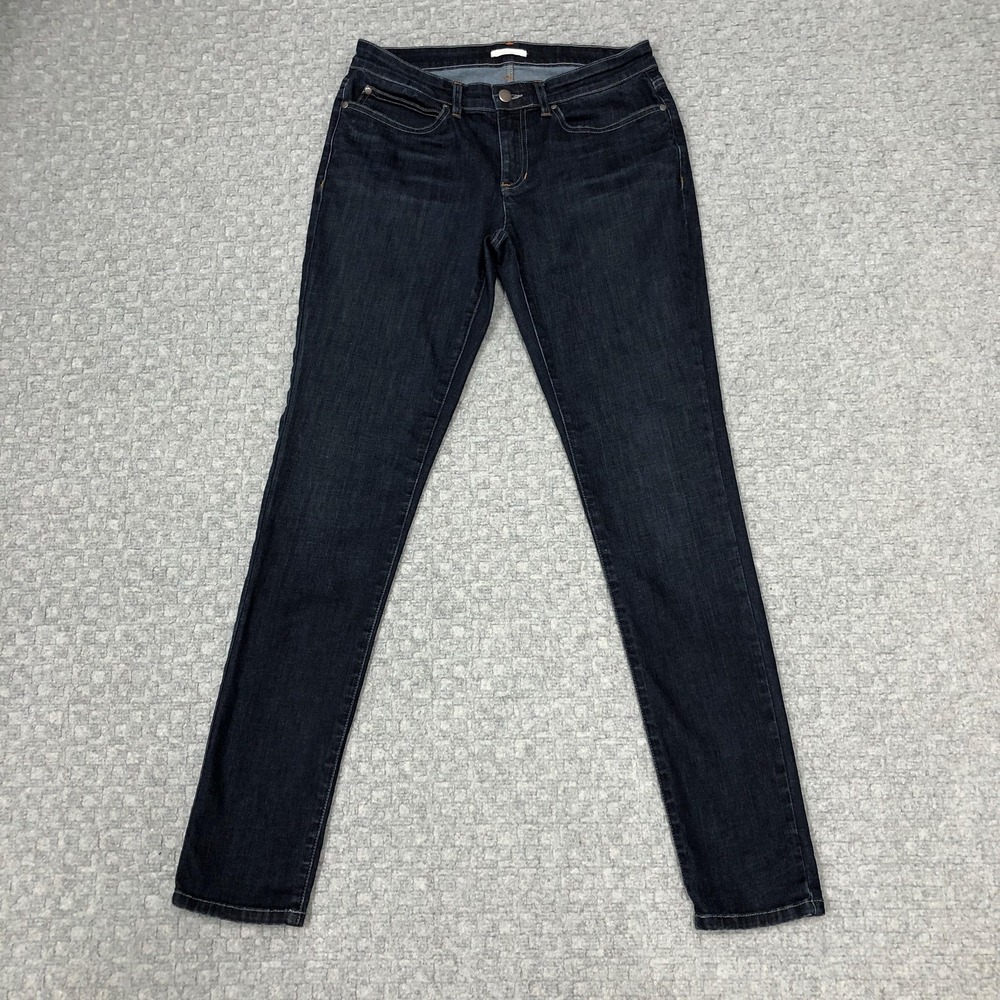 Eileen Fisher Skinny Jeans Womens 6 Blue Dark Wash Mid Rise Stretch Denim USA